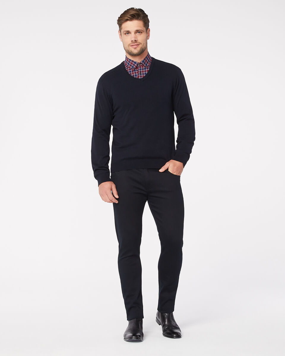 Penrose V Neck Jumper, Navy, hi-res